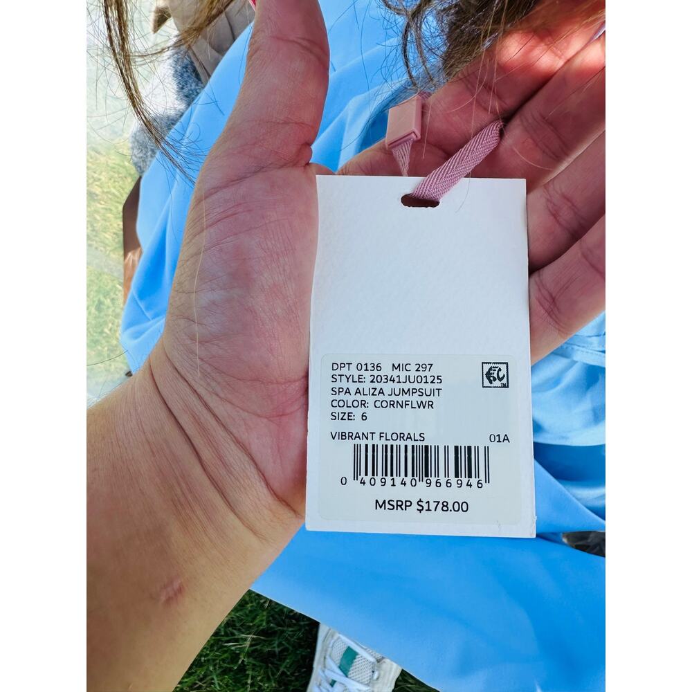 Alex Marie Womens Light Blue Wide Leg One Shoulder Spa Aliza Jumpsuit Size 6 NWT - Picture 5 of 5